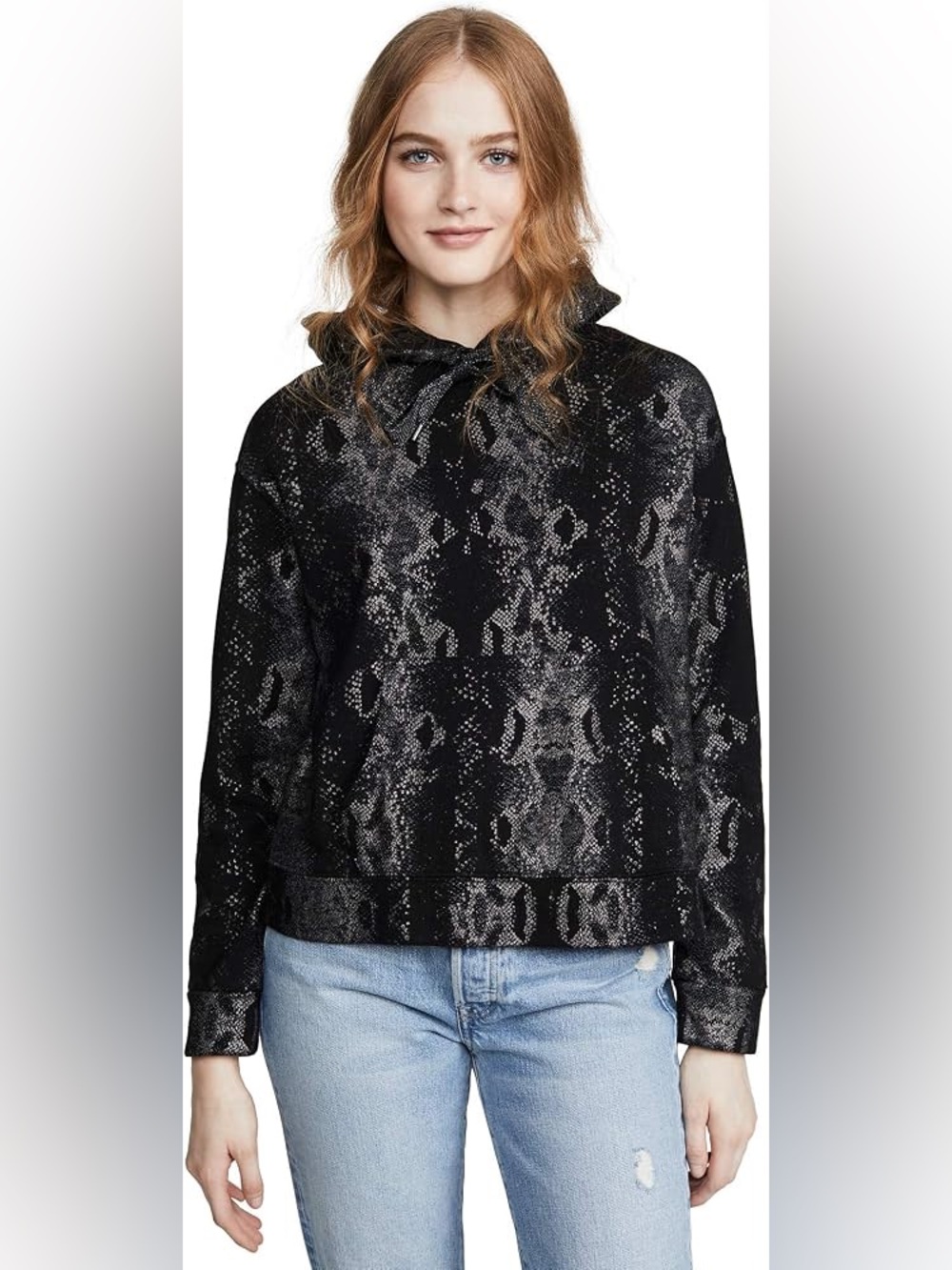 Monrow Foil Snakeskin Sweatshirt
